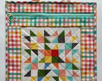Panel Project Bag PDF Pattern: Cross Stitch & EPP Bag with Vinyl Window (Download)