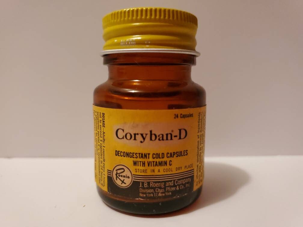 Vintage Coryban D Amber Bottle W Lid And Paper Label J B Etsy