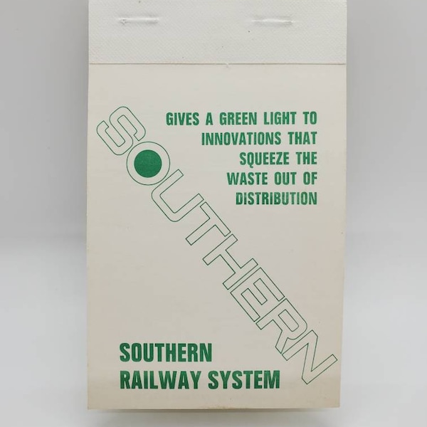 New Old Stock Southern Railway System RAIL-HIGHWAY Crane Ramp Port Facilities Notepad