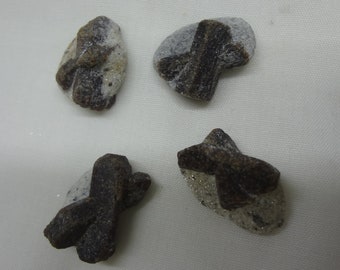 Set of 4 natural Staurolites