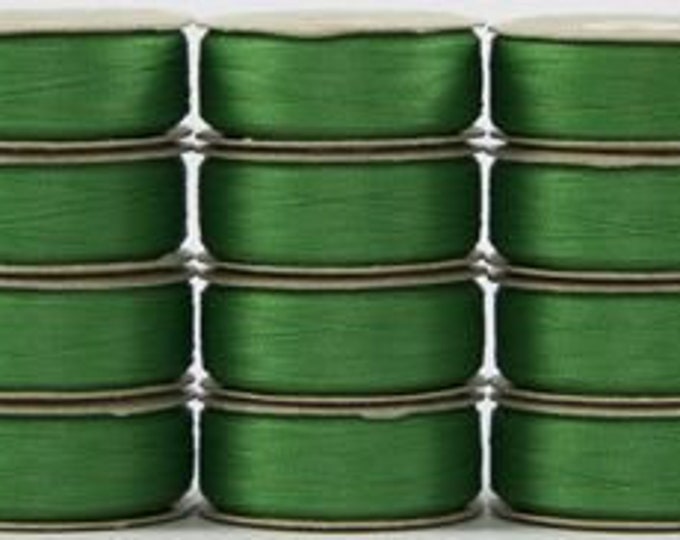Superior Thread - SuperBOBs - M Size Bobbins - Prewound M-Style bobbin - 645 Bright Green - Sold by the Pack (12 Bobbins per Pack)