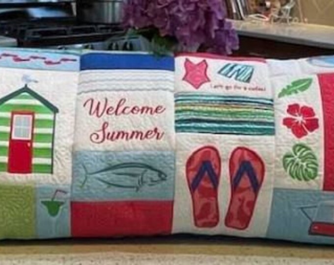 Laurie Kent Design - Welcome Summer -  Bench Pillow -  Embroidery CD - Cd Only