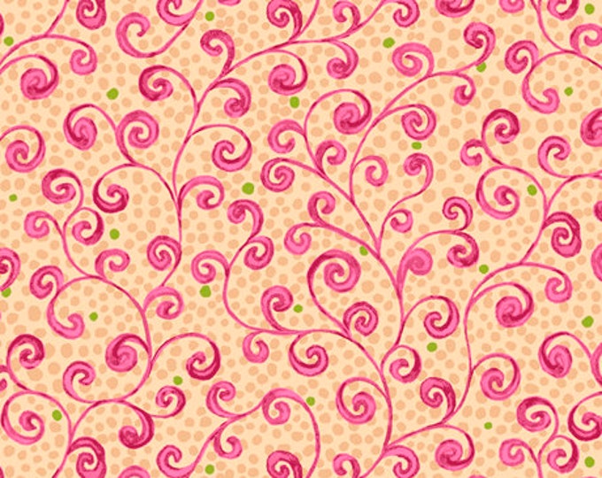 Quilting Treasures - Aziza - Sold by Yard - Scroll - Pink - 26695 E
