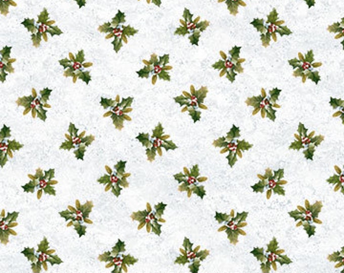 Northcott - Cardinal's Visit - Holly Toss -  Christmas - Holiday Fabric - Cardinal Fabric - DP24082 -  36"x44" - Sold by the Yard