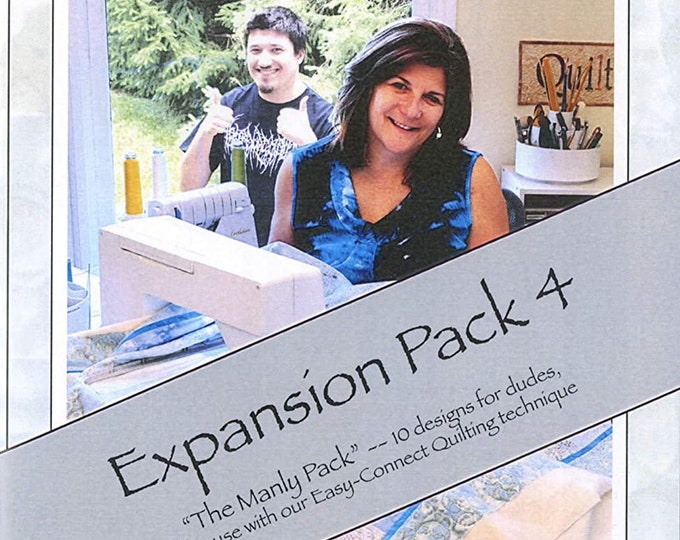 Amelie Scott Design- Expansion Pack 4 - Edge to Edge - The Manly Pack - Quilting w/Embroidery Machine- Sold by the CD