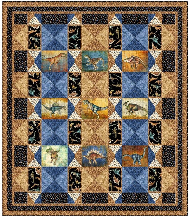 Quilting Treasures Lost World Dinosaur Tracks Black j Sold By The Yard