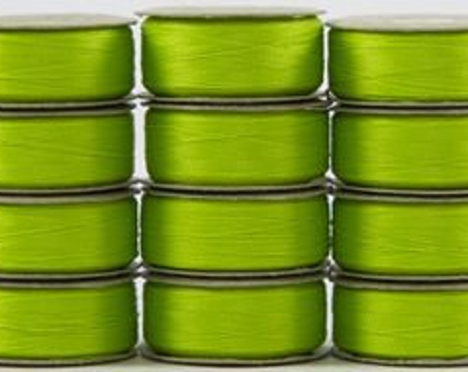 Superior Thread - SuperBOBs - M Size Bobbins - Prewound M-Style bobbin - 644 Lime Green - Sold by the Pack (12 Bobbins per Pack)
