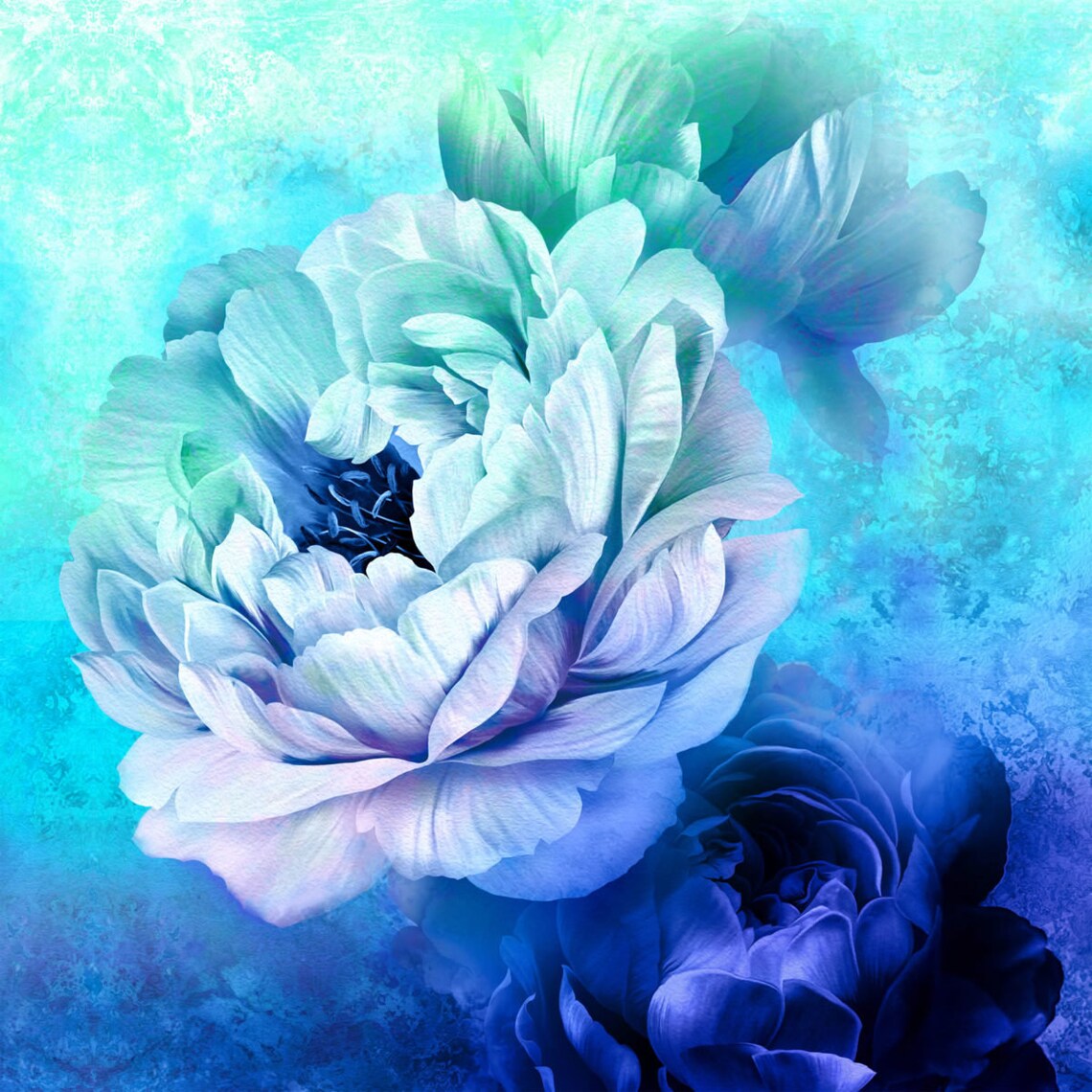 Oasis Fabrics Royal Beauty Jumbo Flower Panel Etsy