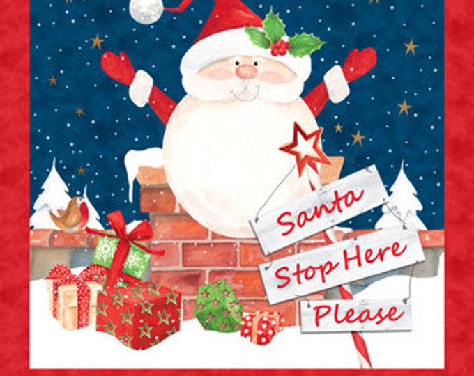 Northcott - Santa Stop Here - Paneal - Santa Panel - Christmas - Holiday Fabric - Santa Fabric - DP23485 49 -  24"x44" - Sold by the Panel