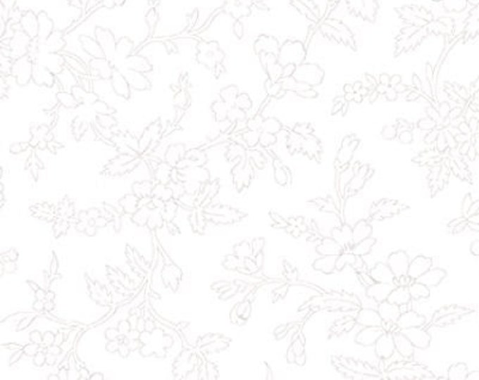 Benartex - Rose Whispers - Queen Anne's Lace -  Tone on Tone - White on White  - White - 10163-09- Sold by the Yard