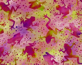 Ink & Arrow - Toucan Do It - Frog Silhouette - Pink - Fabric by the yard