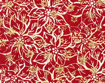 Robert Kaufman - Artisan Batik 5 - Northwood - Pointsetta -  Batik - 16786-113 - Red - Fabric by Yard