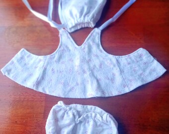 Vintage-Style Flannel Doll Halter Set – Fits 12–14 inch Dolls