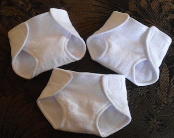 Little Mommy Set of 3 Cloth Diapers for Dolls w/ waist 10-10.5 in