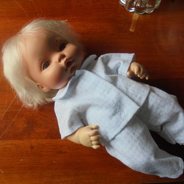 12-14 inch tall doll pajamas "Tuckered out"