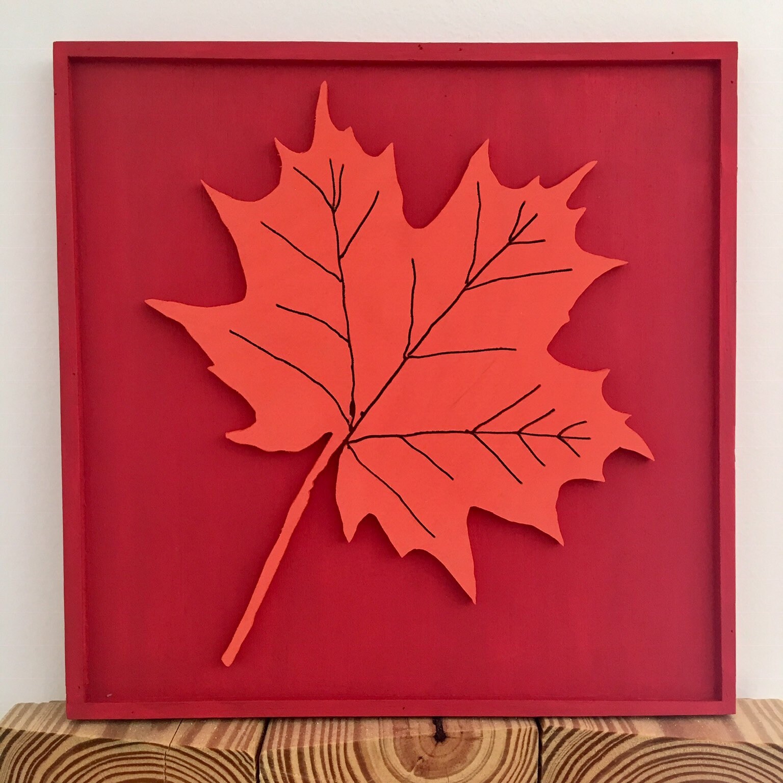 Maple Leaf Cutout Wood Wall Art Etsy