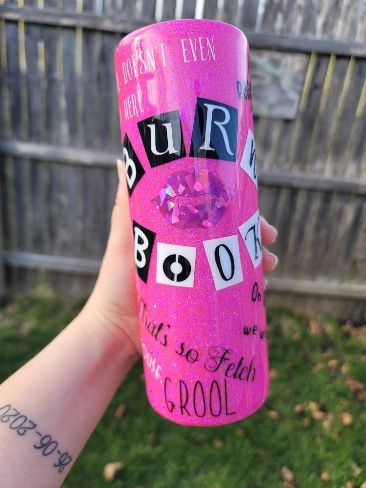 Mean girls Burn Book tumbler  Glitter tumbler cups, Mean girls burn book, Mean  girls