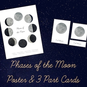 Phases of the Moon Poster & 3 Part Cards Printable PDF