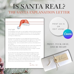 ¿Es real Santa Claus? / Carta explicativa de Santa Claus / Carta de Santa Claus / EDITABLE / DESCARGA INSTANTÁNEA / Descarga digital / Plantilla de carta de Santa Claus / Canva