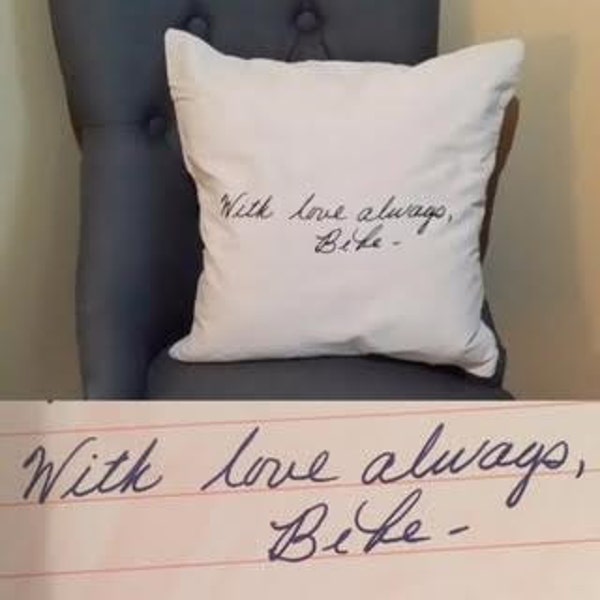 Handwriting Pillow/Personal Signature/In Memory Of/Personalized Pillow/Memory Pillow