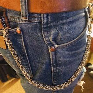 Handmade medium duty Byzantine Stainless Steel Chainmaille Wallet Chain