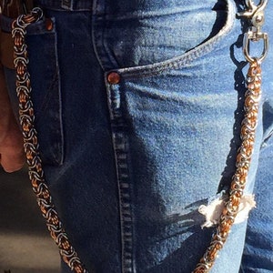 Handmade Byzantine heavy Biker style chainmaille wallet chain