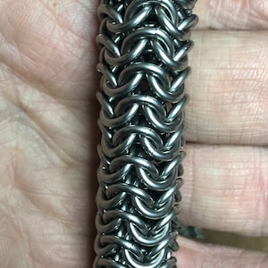 Cadena de malla para billetera hecha a mano, acero inoxidable, malla redonda, cadena estilo motociclista de resistencia media