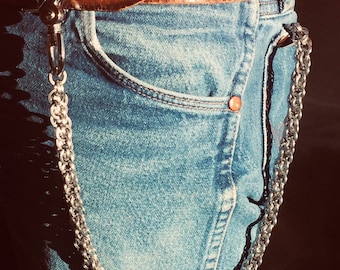 Cadena de billetera de acero inoxidable unisex hecha a mano