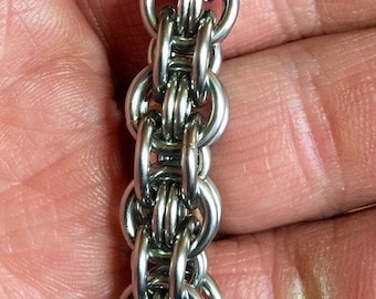 Cadena para billetera de acero inoxidable 2x2 resistente, hecha a mano