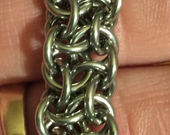 Cadena de malla de acero inoxidable hecha a mano para billetera