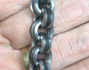 Cadena de billetera de malla de anillo cuadrado unisex hecha a mano