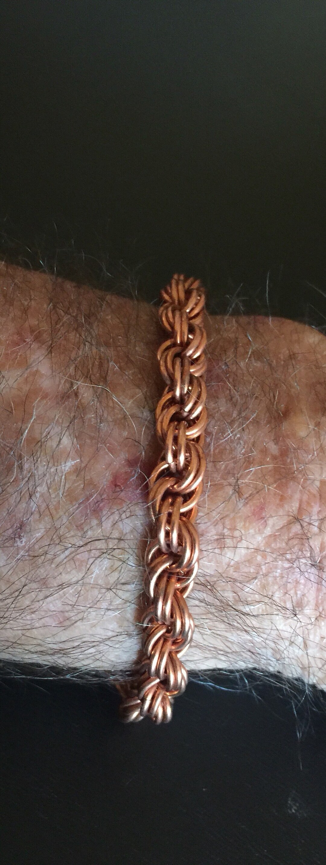 Handmade, Double Ring Twisted Copper Chain Bracelet - Etsy