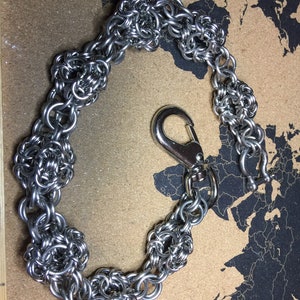 Cadena de billetera bizantina de acero inoxidable de gran resistencia hecha a mano