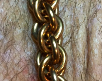 Pulsera de malla de bronce unisex hecha a mano de JPL