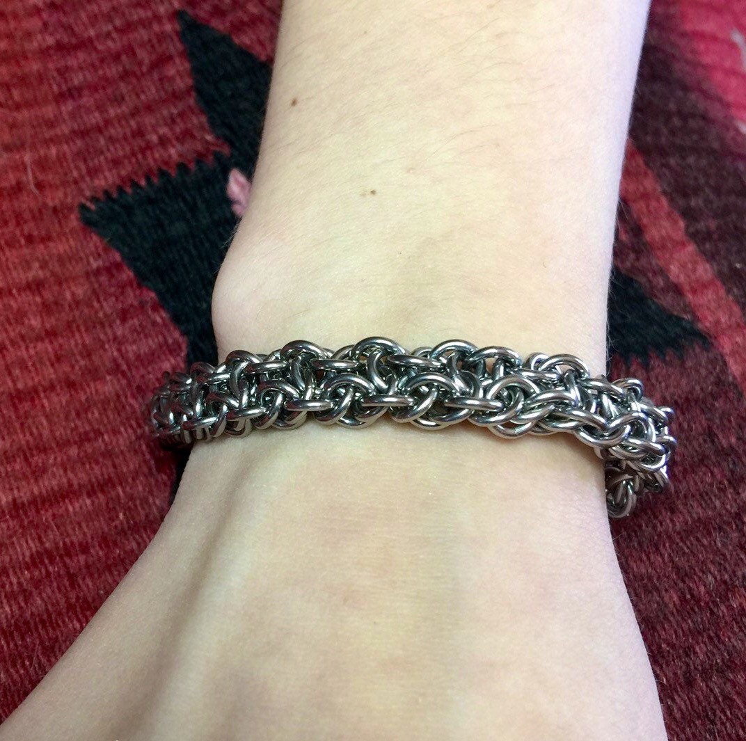 Handmade Viper Berus small ring stainless steel chainmaille bracelet
