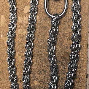 Handmade stainless steel Chainmaille fieldstone wallet chain