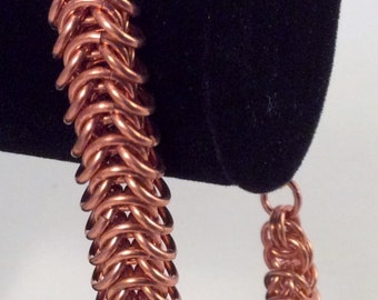 Handmade Bracelet, Chainmaille, Copper, Box weave, Unisex Bracelet, Wire Jewlery
