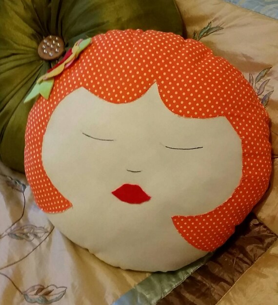 Items similar to Decorative face cushion with flower on Etsy