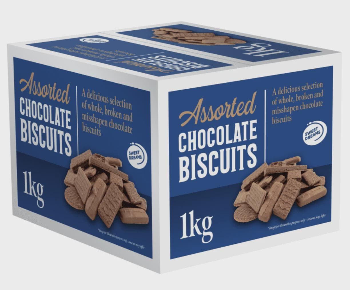 Sweet Dreams Chocolate Broken Biscuits 1kg Value box Full and Half coated