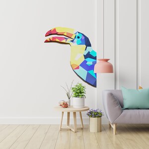 Tucan papercraft / 3D wall decoration / paper model / paper art / paper puzzle / low poly origami