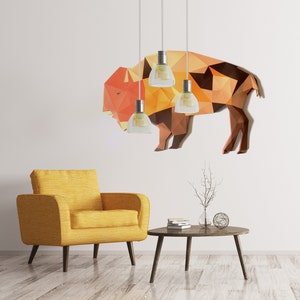 Bison papercraft / décoration murale 3D / maquette papier / paper art / puzzle papier / origami low poly