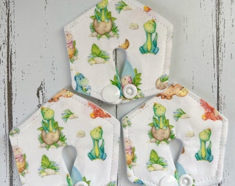 G-tube pads, set of 3  "Dino Babies" Mickey, button, Gastrostomy feeding, tubie, stoma; NEW SIZE