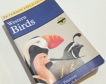 Western Birds, Peterson, Houghton Mifflin, 1990 edition, vintage book, nature guide, bird watching