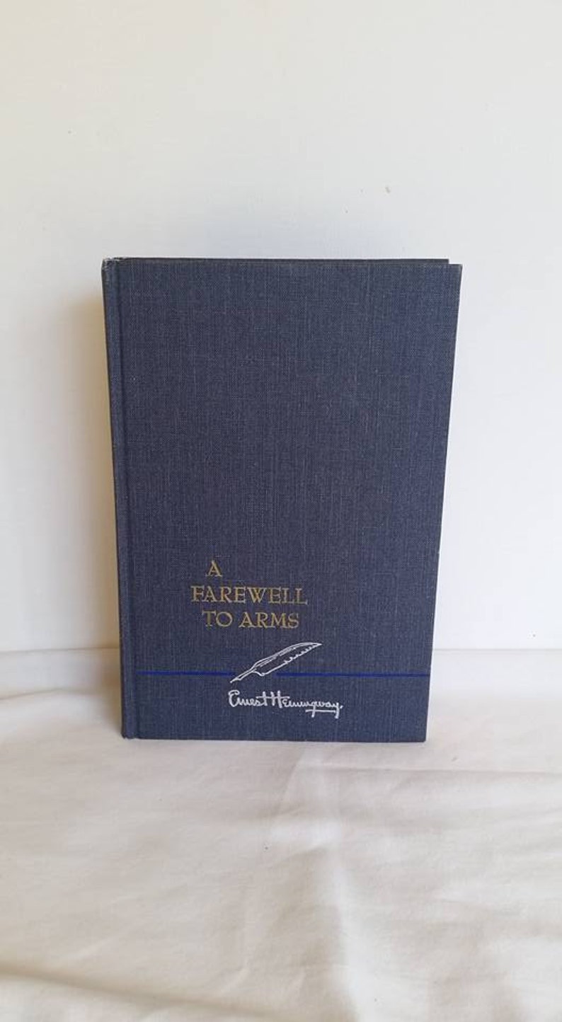 Ernest Hemingway, Farewell to Arms, Blue Hardcover Book, Vintage, World War 1, American Literature, Classic, Love Story image 4