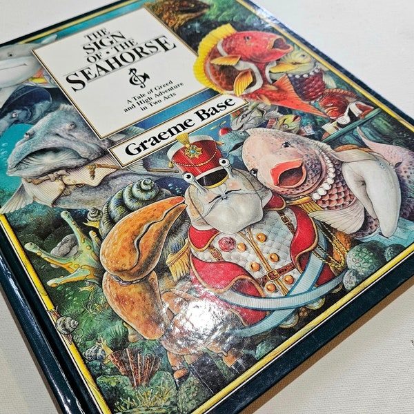 Sign of the Seahorse, Graeme Base, hardcover, 1992, coral reef story, environmental literature, rhymes