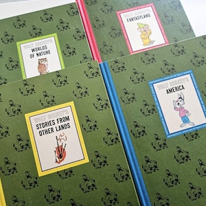 The Wonderful Worlds of Walt Disney 4 Hardcover Book Box Set 1965 Golden Press, Vintage Children&#39;s Book Set, Fantasyland
