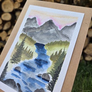 Forêt, Peinture , aquarelle, watercolor, carte de voeux