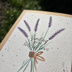 Lavandes. Peinture , aquarelle, watercolor, carte de voeux