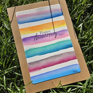 Feliz Aniversário. Pintura, aquarela, cartão de felicitações