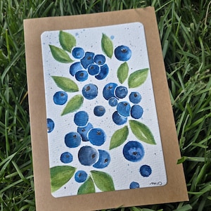 Bleuets frais, peinture , aquarelle, watercolor, carte de voeux,